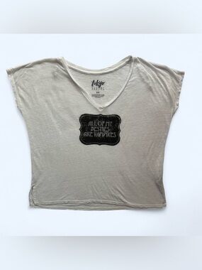 Tokyo Darling All Of My Besties Are Vampires Burnout Tee White Med Aeropostale